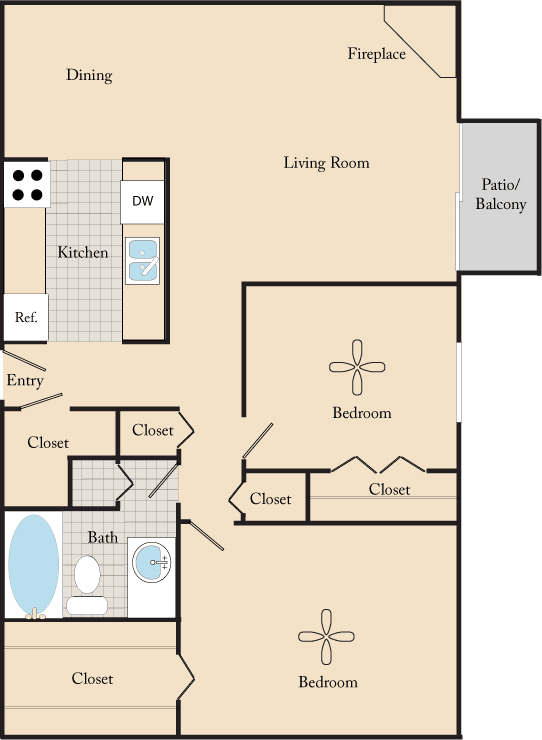 a floor plan of a home with a bedroom and a living room