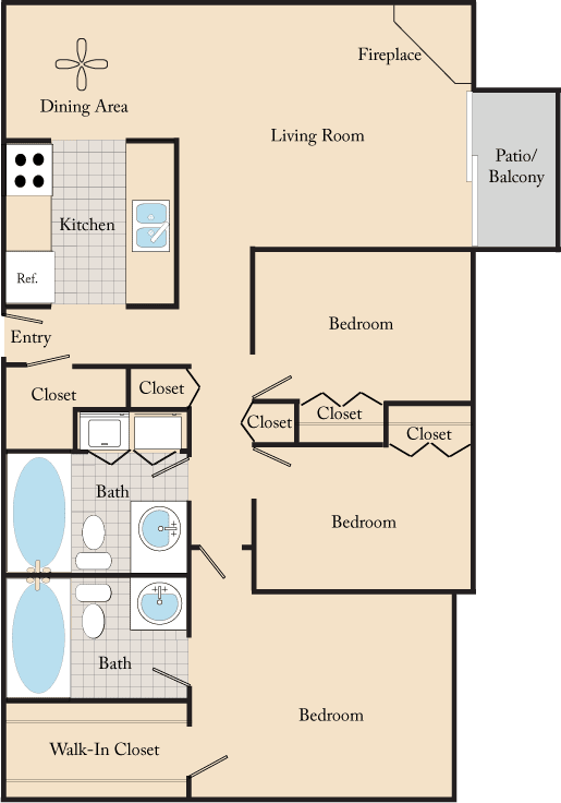 a floor plan of a home with a bedroom and a living room