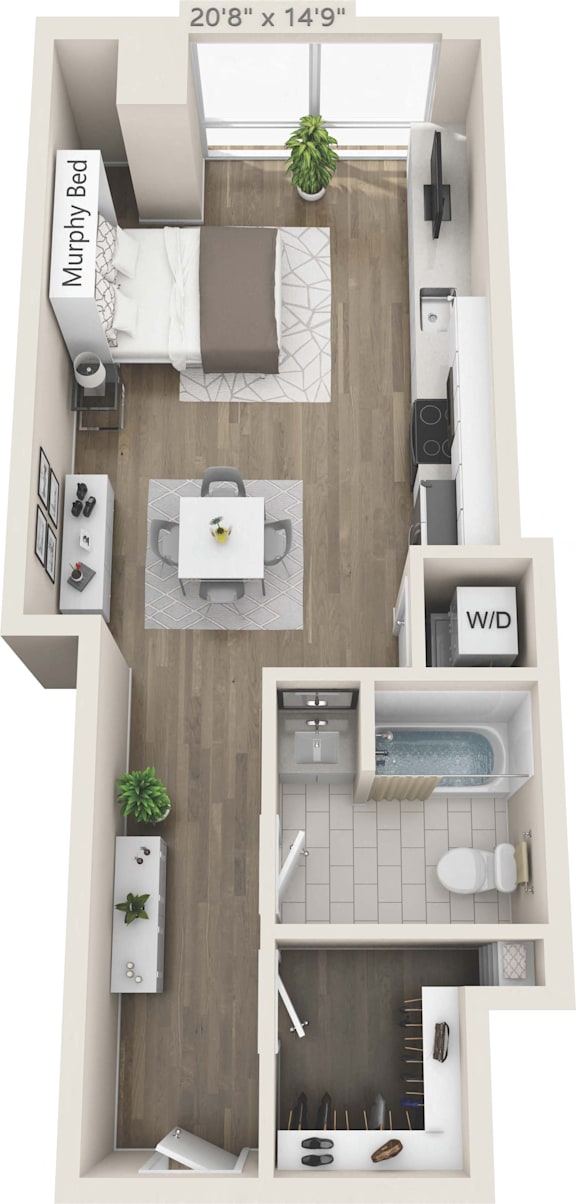 1 bedroom 1 bathroom D at Clayton on the Park Apartments, Missouri