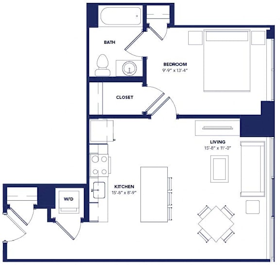1 bed 1 bath A at Two Twelve Clayton Apartments, Clayton 63105