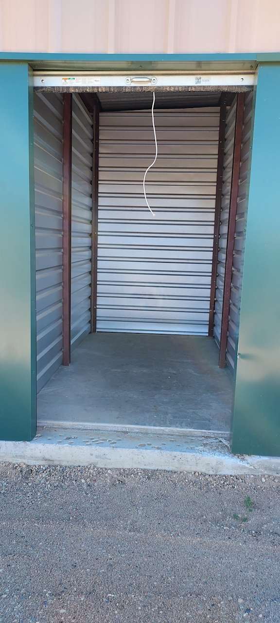 a garage door with the door open