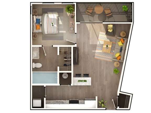 1 Bedroom Floorplan | 639 Sq. Ft. at Triton Glen, Glen Allen