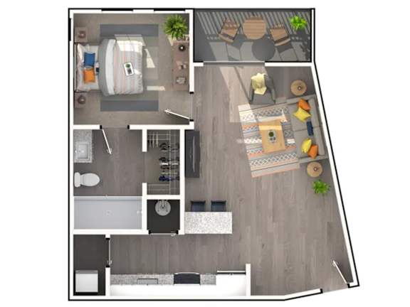 1 Bed Floorplan | 639 Sq. Ft. at Triton Glen, Glen Allen, Virginia