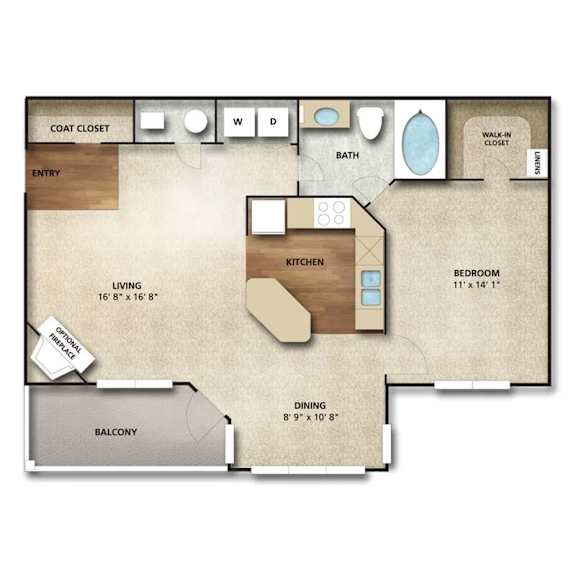 Macintosh II Floor Plan | 820 Sq. Ft. at The Orchard, Dublin