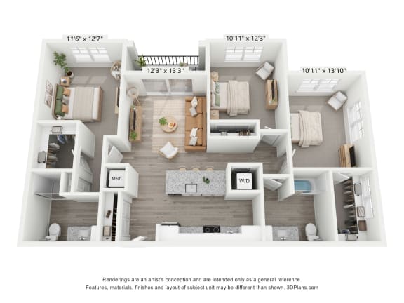Charisma Floor Plan at Allure at Edinburgh, Virginia, 23322