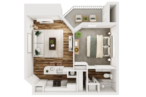 Argyle Floor Plan | 531 Sq. Ft. at The Crest on Hampton Hollow, Silver Spring, MD