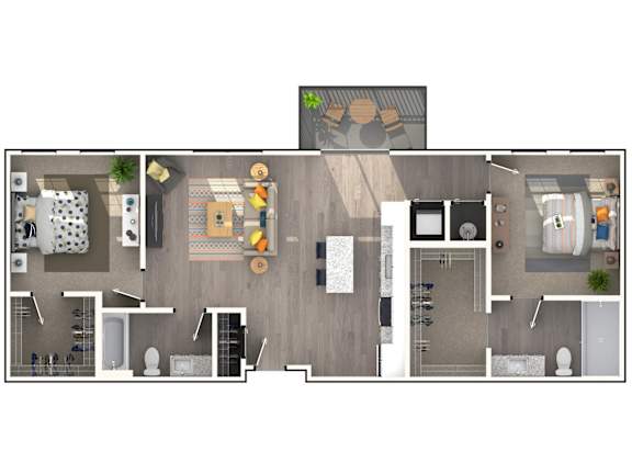 Two Bedroom Floorplan | 1,105 Sq. Ft. at Triton Glen, Glen Allen, VA