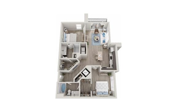 B2 Floorplan | 1,135 Sq. Ft. at Innsbrook Square, Virginia