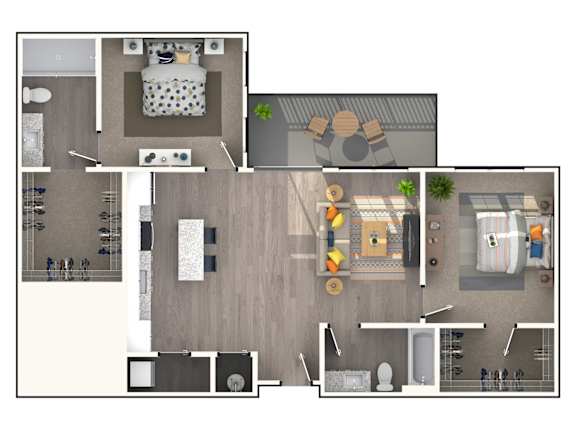 2 Bedroom Floorplan | 1,145 Sq. Ft. at Triton Glen, Virginia