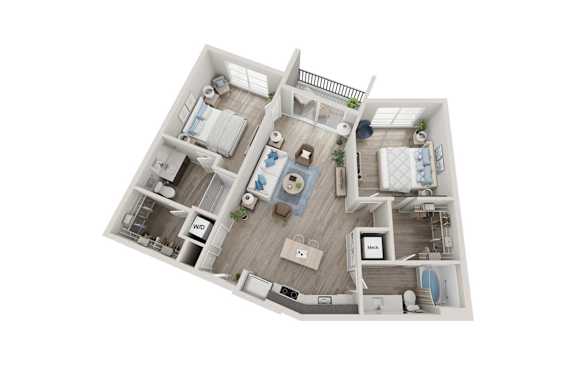 B3 Floorplan | 1,135 Sq. Ft. at Innsbrook Square, Glen Allen, VA, 23060