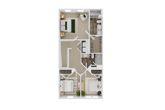 Basswood 4 Bedroom Upper Level Floor plan | 2,095 Sq. Ft. at The Mark, Harrisonburg