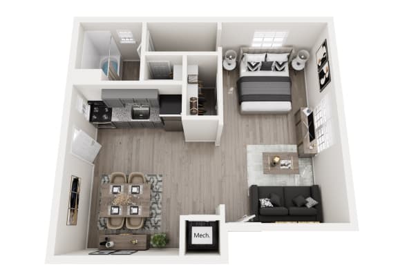 a 1 bedroom floor plan  1190 sq ft