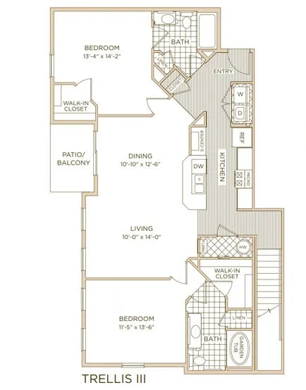 C3 Floor Plan | 1,205 Sq. Ft. at Arlington Park, Hilliard, OH