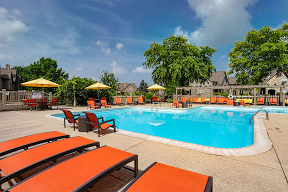Lounge Swimming Pool With Cabana at Camden Place Apartments, Dublin, Ohio