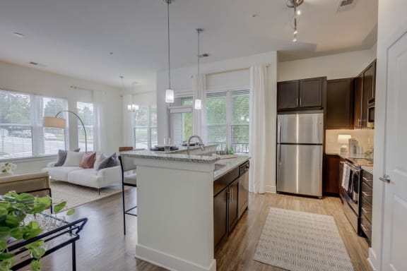 Open Kitchen at The Lincoln Apartments, NC, 27601