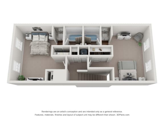 Fairgate Townhouse for rent Floor Plan second floor
