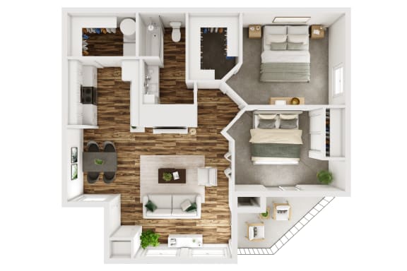 Glenfield Floor Plan | 930 Sq. Ft. at The Crest on Hampton Hollow, Maryland 20904