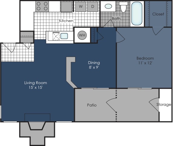 a floor plan of a two bedroom apartment at the apartments at diamond ridge in baltimore