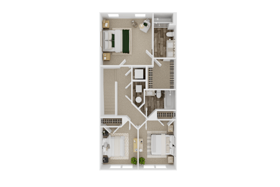 Hemlock 3 Bedroom Upper Level Floorplan | 1,553 Sq. Ft. at The Mark, Harrisonburg, VA