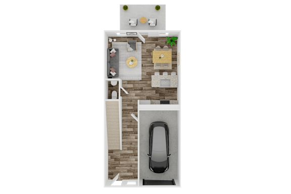 Hickory 3 Bedroom Main level floor plan | 1,340 Sq. Ft. at The Mark, Harrisonburg, VA, 22801