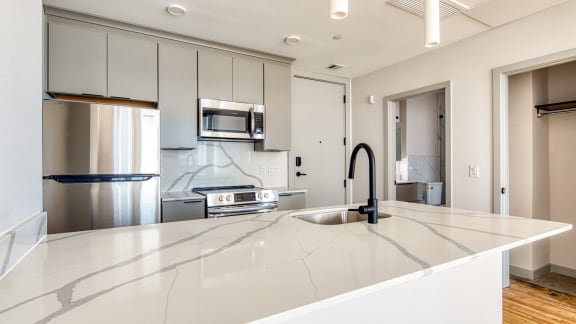 Quartz Counter tops and backsplash at Residences at Richmond Trust, 23219