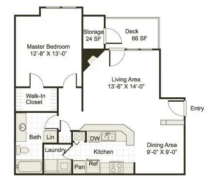 2 Floor Plan at Bridges at Chapel Hill Apartments