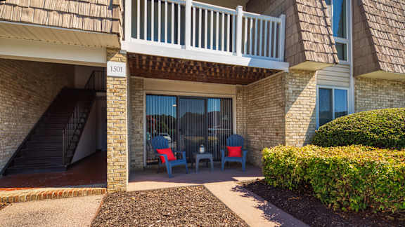 Patio at Bayville Apartments, Virginia Beach, Virginia
