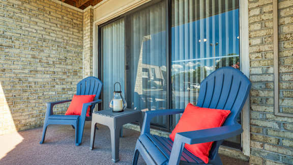Patio at Bayville Apartments, Virginia Beach, Virginia