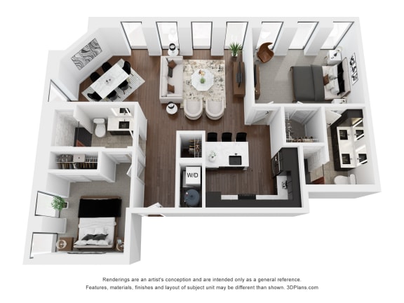 B1 Floor Plan at Preston Centre, Columbus, 43215