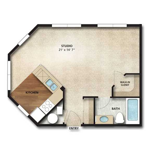 Floor Plan  Somerset Floor Plan | 545 Sq. Ft. at The Orchard, Ohio
