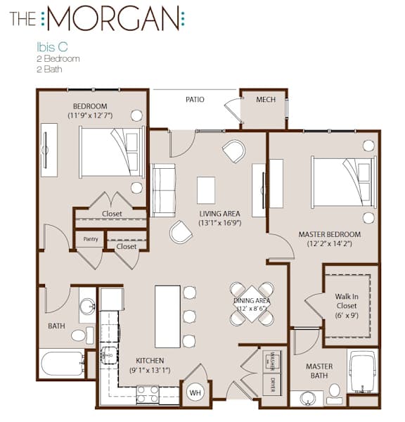a floor plan of the morgan apartments designed by foshee architecture