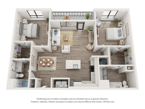 Walnut Floor Plan | 1,337 Sq. Ft. at The Walker, North Carolina, 27511