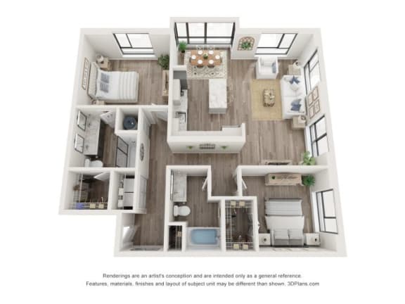 Fairview Floor Plan | 1,278 Sq. Ft. at The Walker, North Carolina