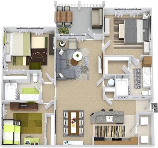 a floor plan of a house at Addison Crater Woods, Petersburg