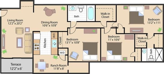 Coastline 3 bedroom floor plan