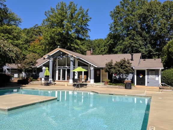 Pool And Clubhouse View at Wendover River Oaks Apartments, Greensboro