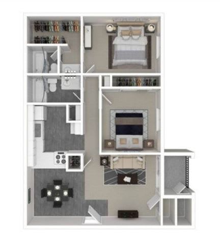 A floor plan of a house with a kitchen, living room, and bathroom.