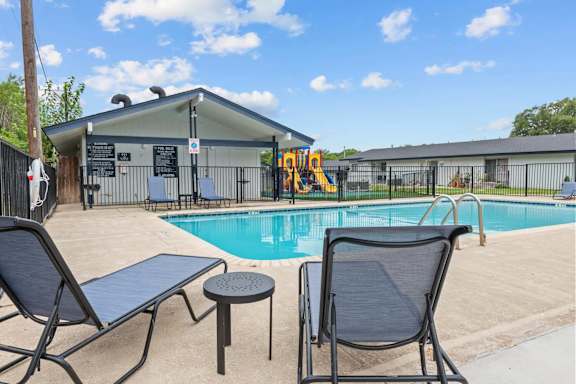 Pool area with cabana and community amenities at Peaks at Live Oak Apartments, San Antonio
