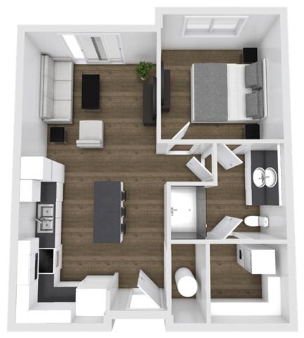 1 Bedroom Floorplan at 400 Element, Utah, 84601