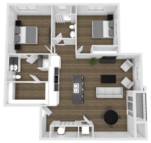 2 Bed Floorplan at 400 Element, Utah