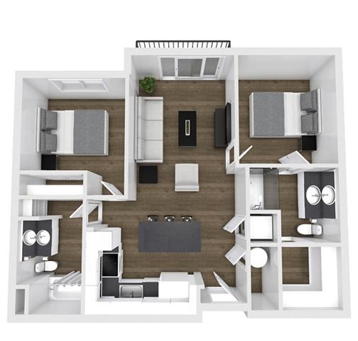 2 Bedroom Floorplan at 400 Element, Provo, UT, 84601