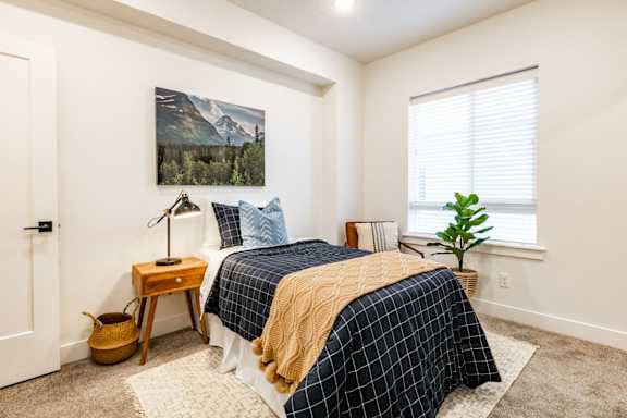 bedroom with a bed and a window