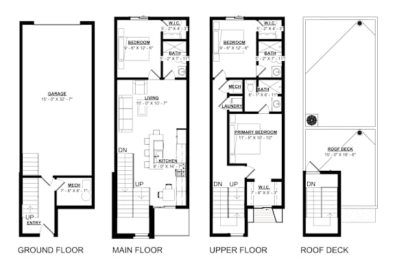 floorplan of a 3 bedroom 3 bathroom unit
