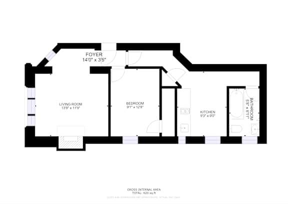 A black and white image of a floor plan for a house.