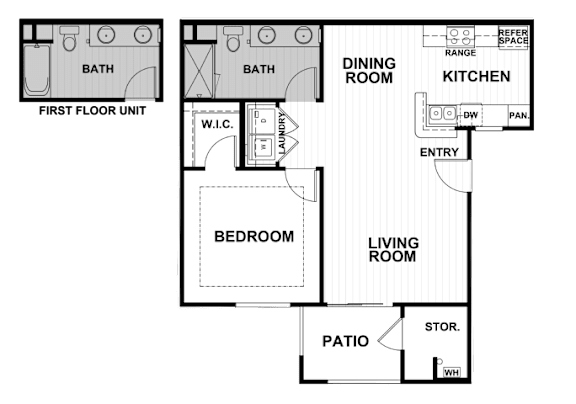 ASPEN Floor Plan at Heritage Landing Apartments, Chico, 95973
