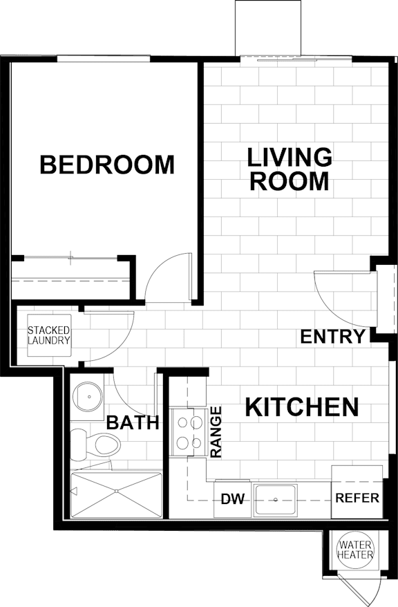 Floor Plan  1Bedroom Floor Plan at Montessa Apartments, California, 95687
