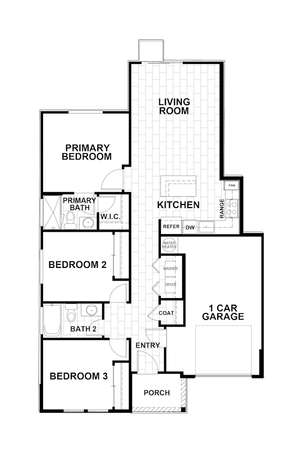 Floor Plan  3Bed 2Bath Floor Plan at Montessa Apartments, Vacaville, CA