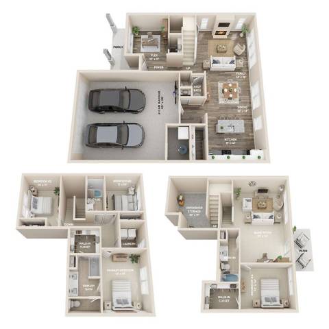 the floor plan of a house is shown