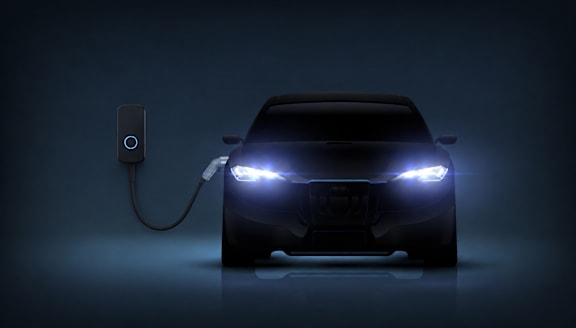 A car is being charged by a portable charger.