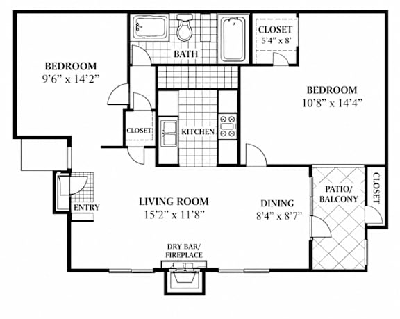 A black and white image of a floor plan for a house.